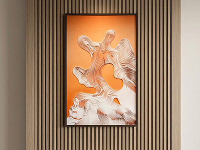 橙色艺术挂画挂画