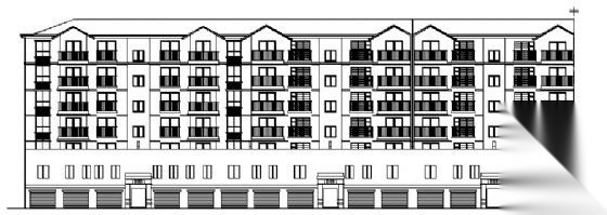 河南省郑州市某小区五层住宅楼建筑方案图