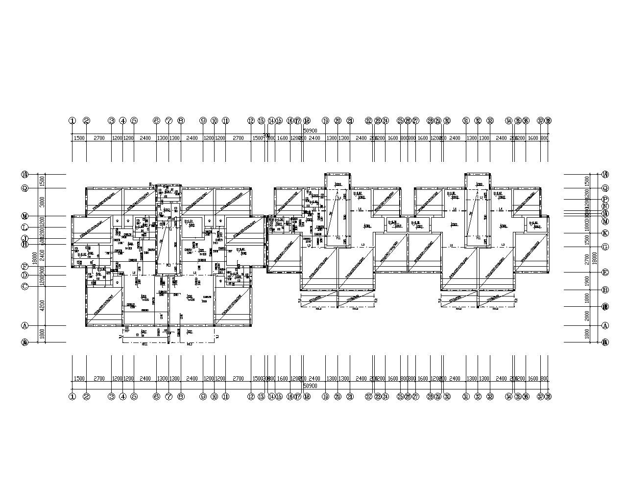 某桩基带条基住宅砖混结构施工图（CAD）