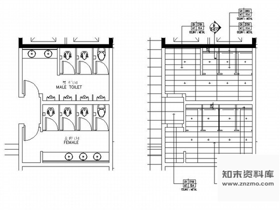 施工图办公大厦气派洗手间室内装修图