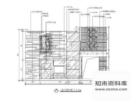 别墅大堂装饰墙详图2 墙面通用节点