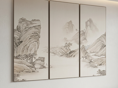 山水设计感挂画家居客厅