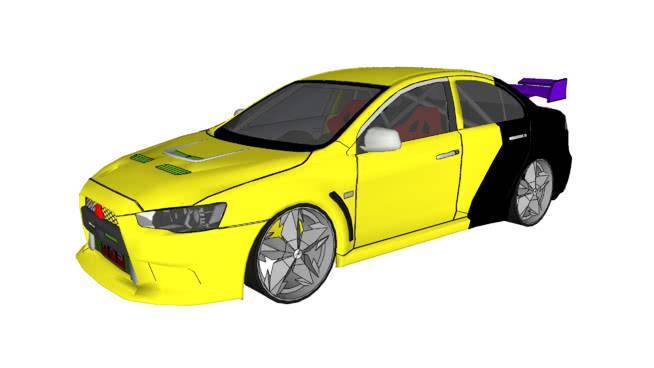 三菱蓝瑟EVO X 跑车 汽车 赛车 汽车轮 出租车（美式）