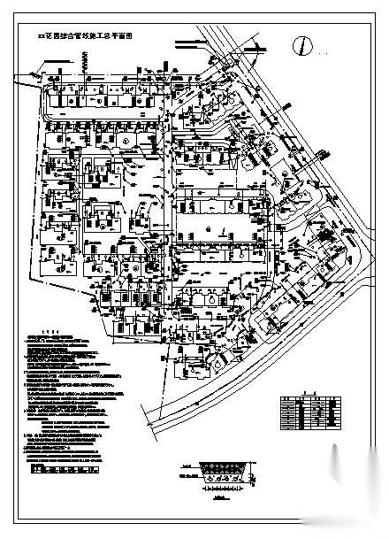 某小区综合管线施工总平面图 市政给排水 给排水图