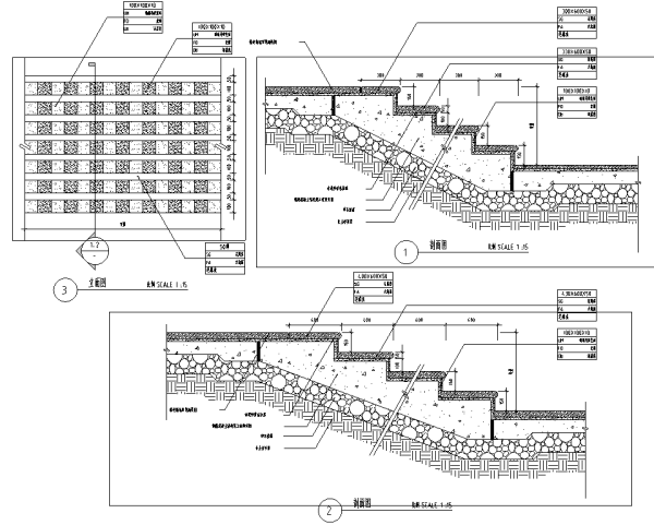 园林景观小品特色台阶坡道CAD施工图合集