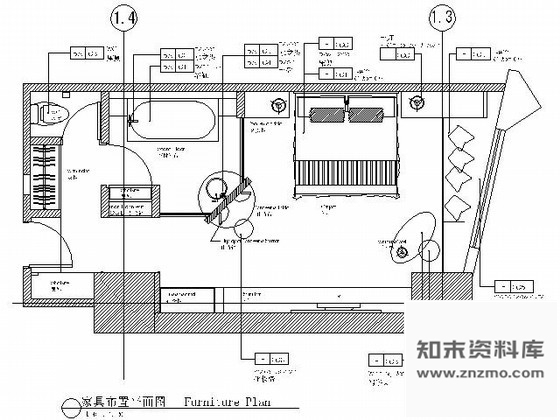 施工图上海某富豪酒店客房施工图