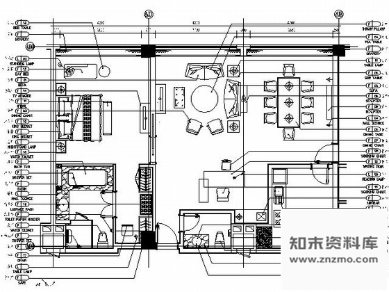 施工图厦门某假日大酒店36号客房施工图含效果