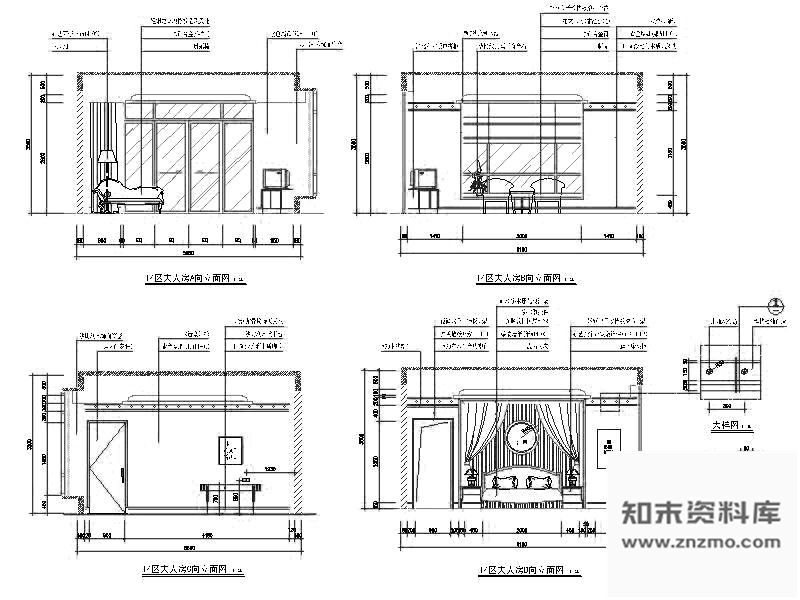 图块/节点别墅次卧立面图