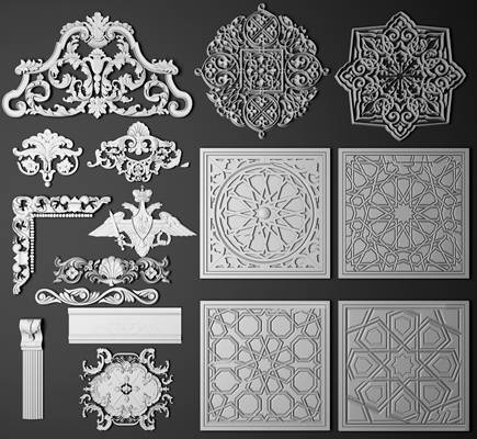 欧式石膏雕刻雕花组合