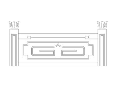 屏风隔断 中式家具图块