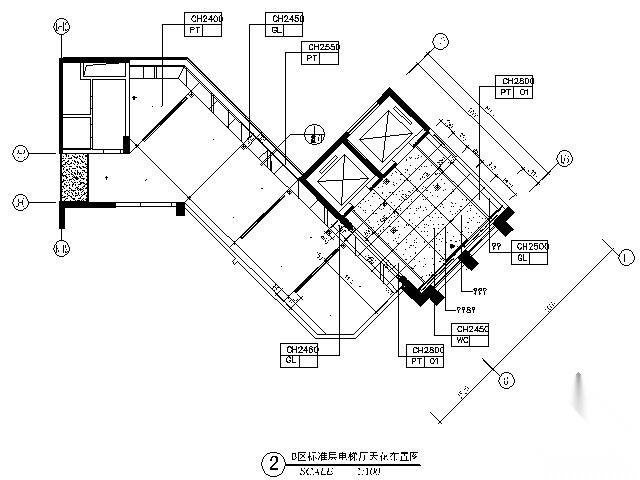 五星酒店标准层电梯厅施工图