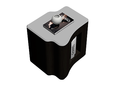 带书和装饰品的柜体