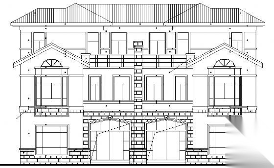 广东蓝山锦湾联排Lp3-228型三层别墅建筑结构图