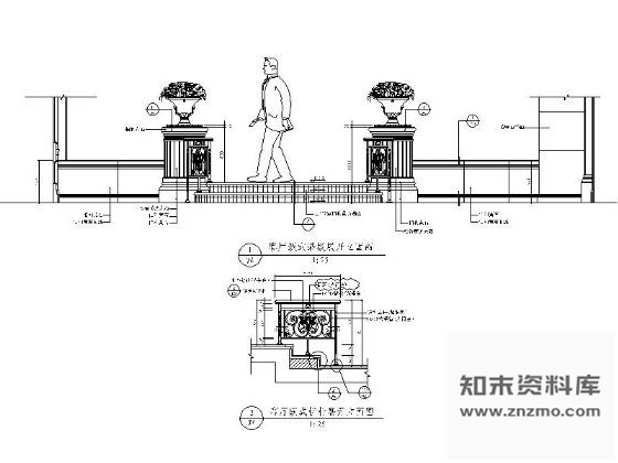 图块/节点欧式古典客厅跃式踏级详图