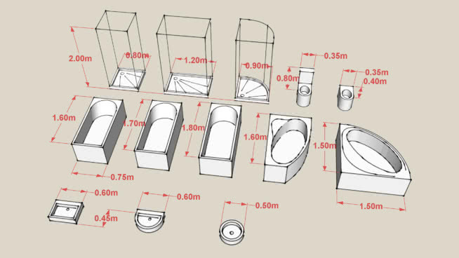 简约浴室3D 炊具 工具箱 切肉刀 圆规 绳索
