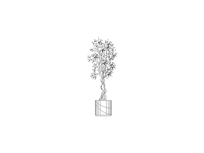 乔木种植 花瓶花卉绿植装饰摆件图块