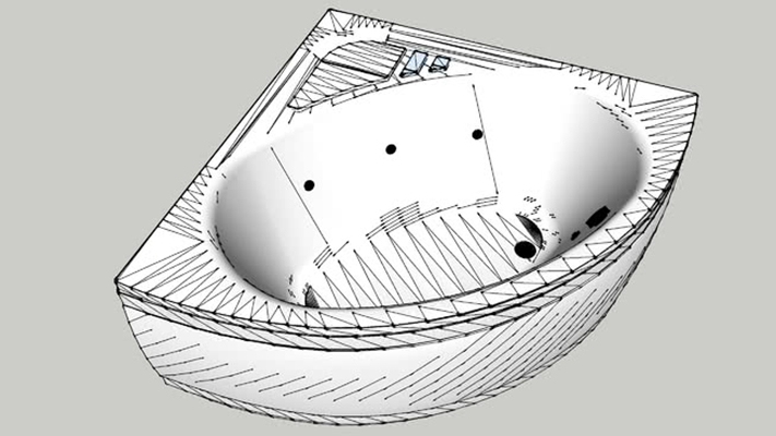浴缸 草图大师模型