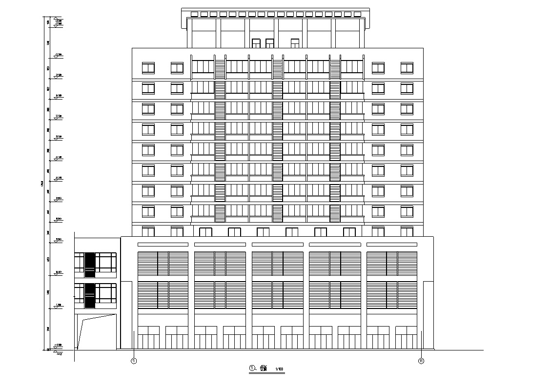 3套办公综合楼建筑设计施工图CAD