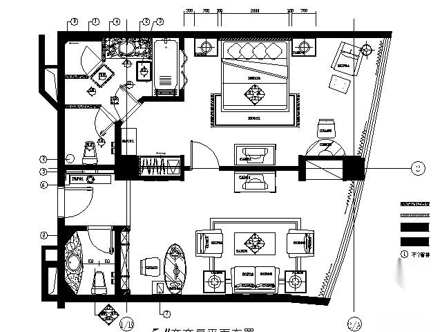 [海口]酒店商务套房施工图 客房