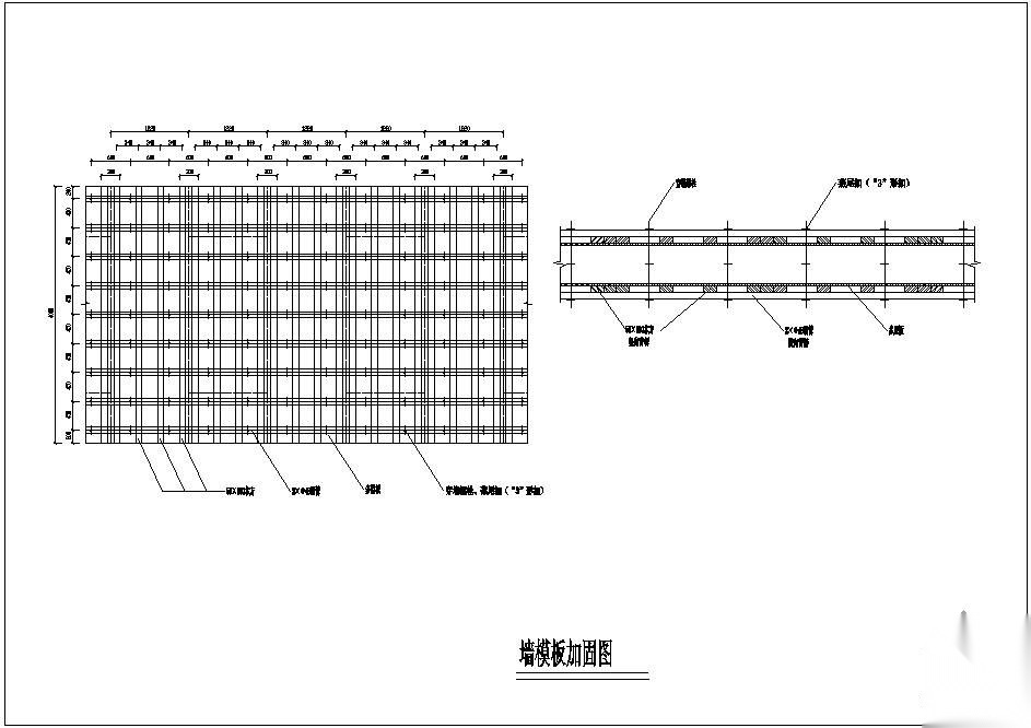 某墙模板加固节点构造详图