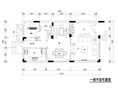 300平独栋别墅室内装修施工图+效果