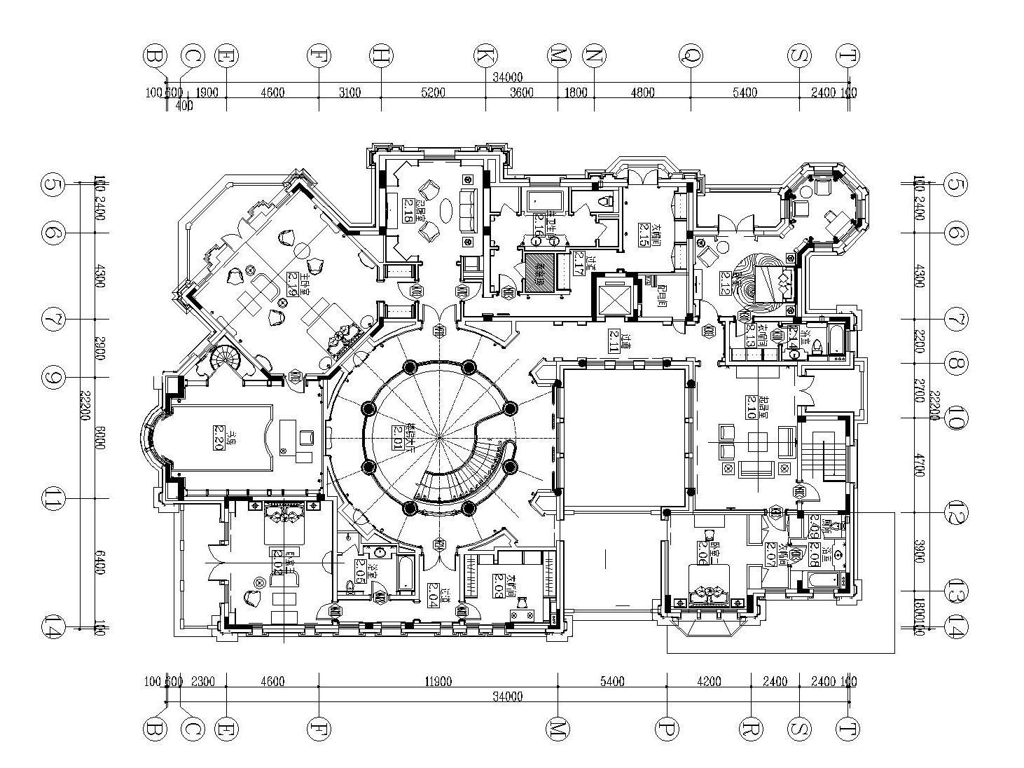 [上海]法式新古典高尔夫别墅样板间装饰施工图（附效果图...