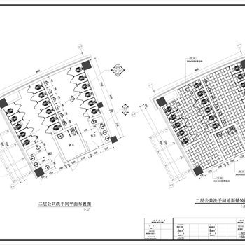 公共卫生间|CAD施工图+效果图