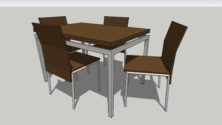 餐桌椅组合 草图大师模型