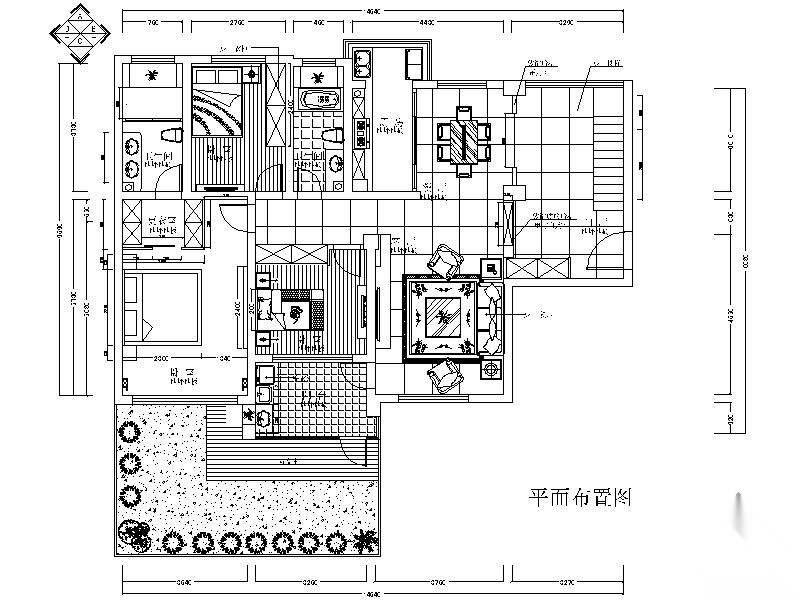 新中式阁楼三居室施工方案（含效果） 平层 别墅