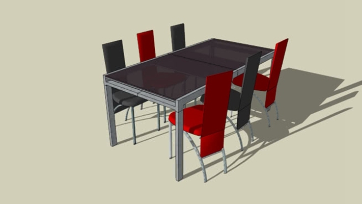 餐桌椅组合 草图大师模型