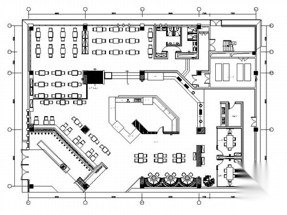 杭州 休闲度假细节十足自助餐厅室内施工图 含效果