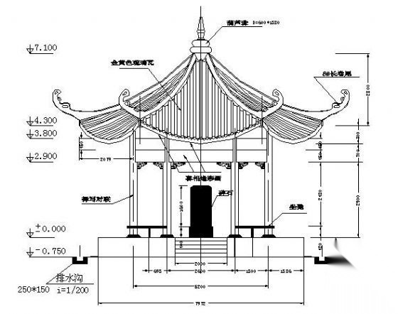 某六角亭建筑结构图纸