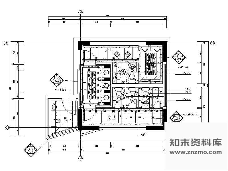 施工图公共卫生间装修图纸