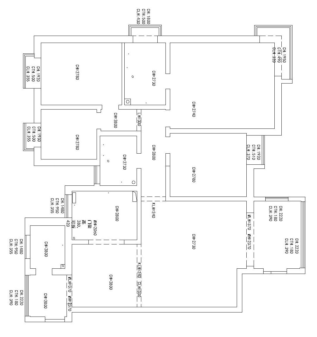 [西安]蔚蓝观园三室两厅两卫整体设计方案（附效果图） 平层