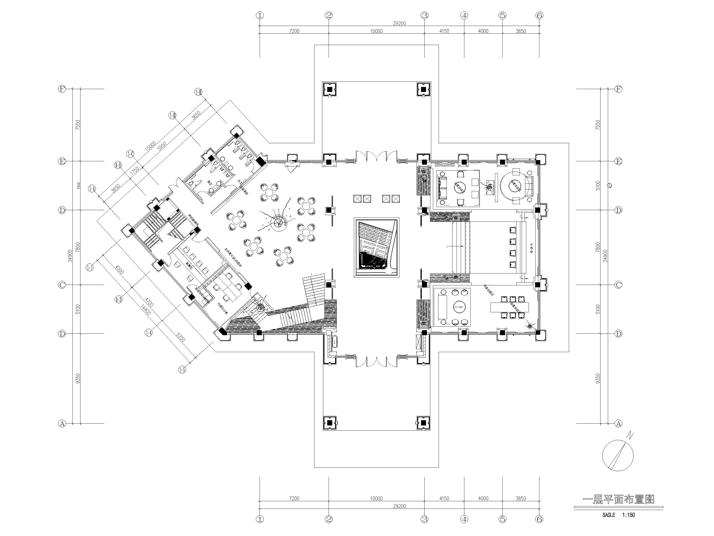 [成都]1278㎡新中式二层售楼处施工图+实景