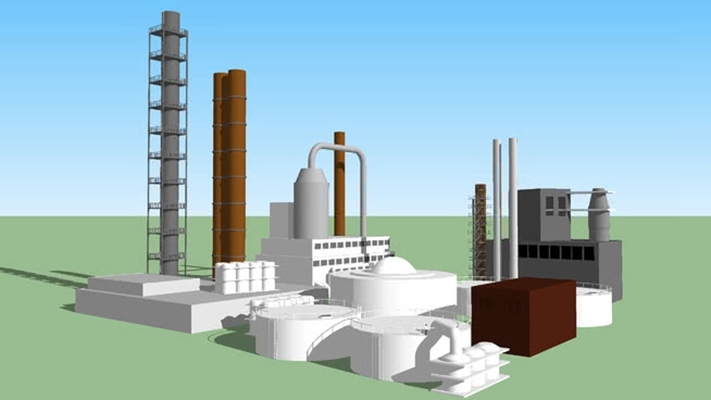 发电厂 草图大师模型