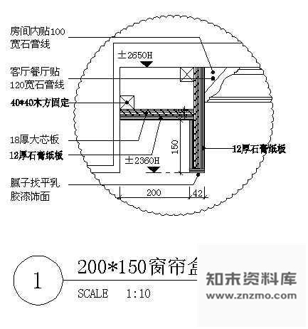 图块/节点窗帘盒大样图 吊顶节点