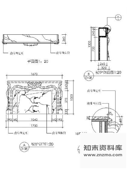 图块/节点壁炉详图 家具节点详图