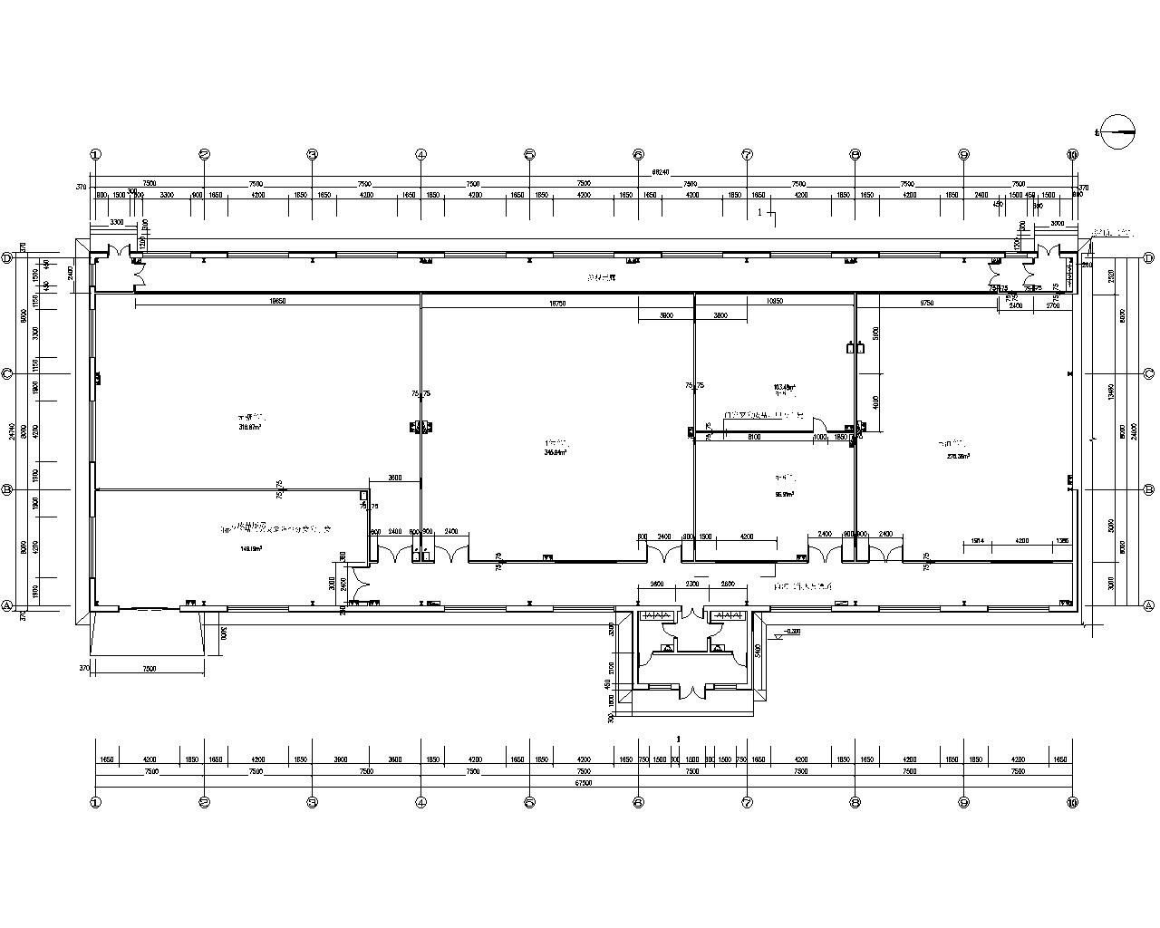 某轻钢厂房结构施工图（CAD含建筑水暖电）