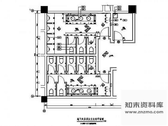 施工图酒店地下夹层男女卫生间施工图