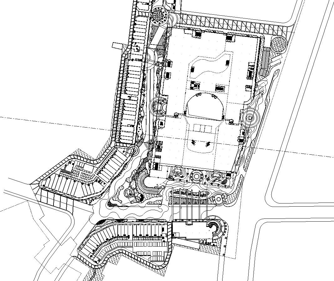 [山东]信合商城居住区全套景观施工图设计（包含CAD+2...