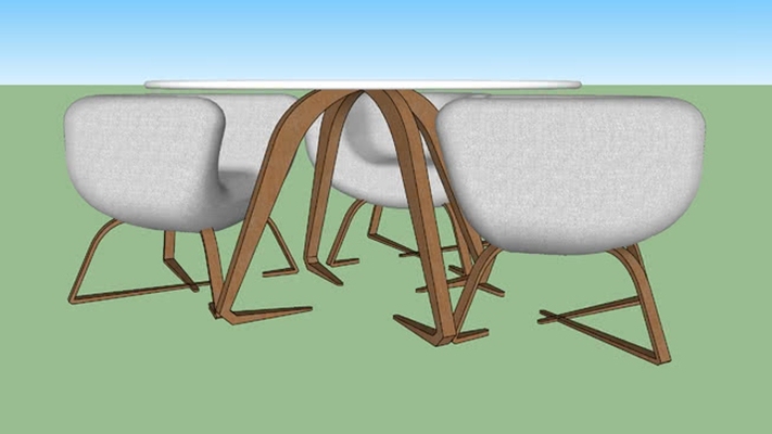 休闲桌椅组合 草图大师模型