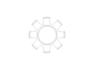网红平立面动态图块 图块图块餐桌圆