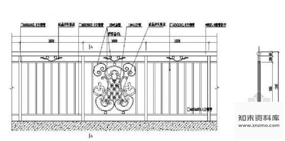 图块/节点铁艺栏杆立面图6