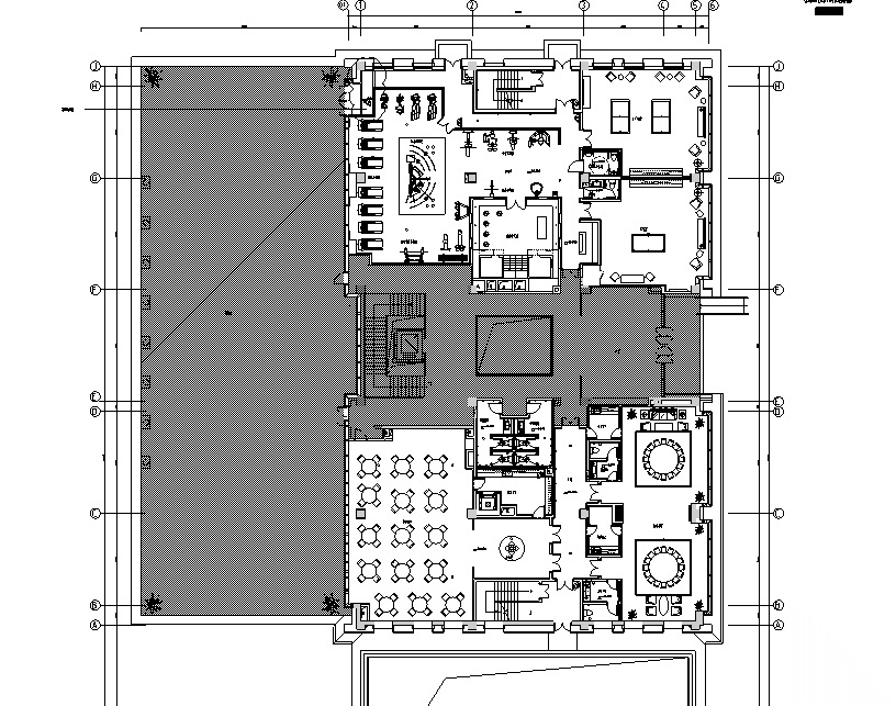 现代私人会所空间设计施工图（附效果图+物料清单+机电施...