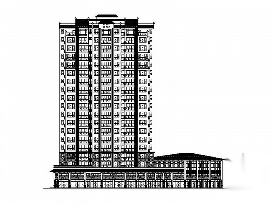 [广东]十八层徽派住宅建筑施工图 古建