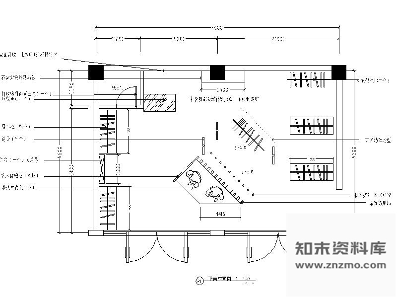 施工图常熟某品牌服装专卖店室内装修图含效果