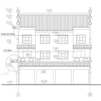 农村徽派马头墙住宅楼CAD施工图