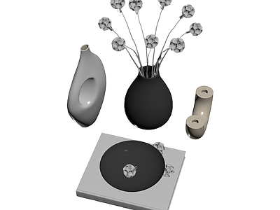 现代风格花瓶与装饰组合