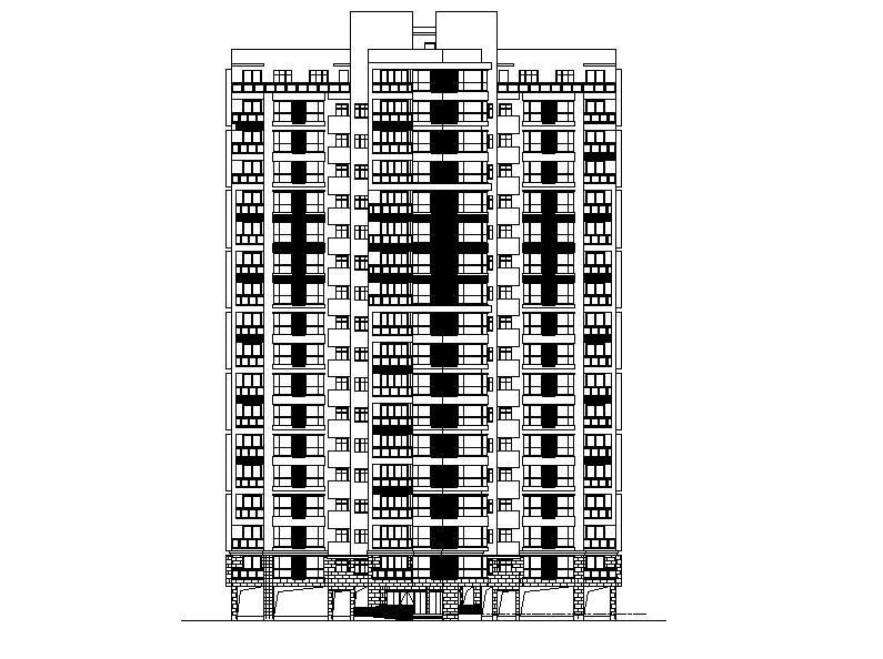 [江西]高层剪力墙结构点式对称布局住宅建筑建筑施工图